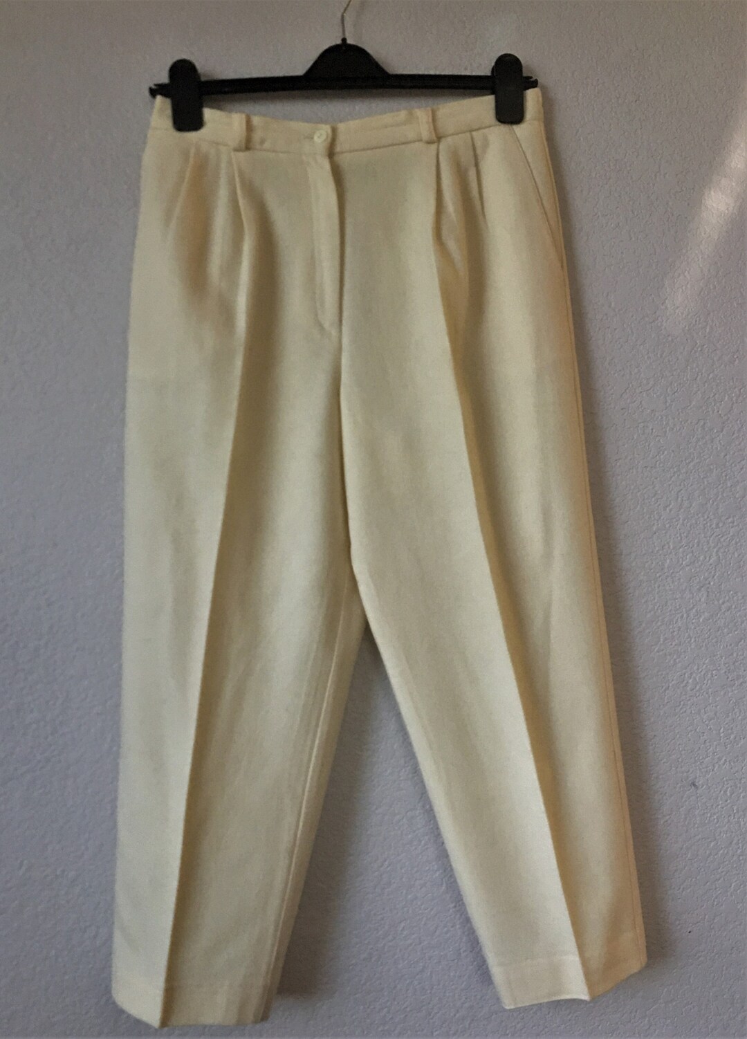 Vintage Size 10 Women's Cream Wool Pants/vintage Cream Wool Blend