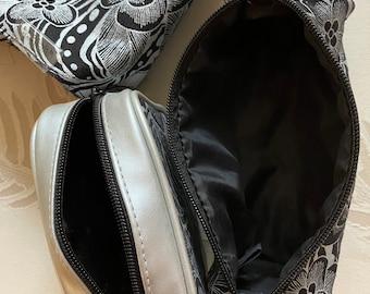 Kenneth Cole Reaction 3pcs Toiletry Bag/black Silver Floral 3pcs