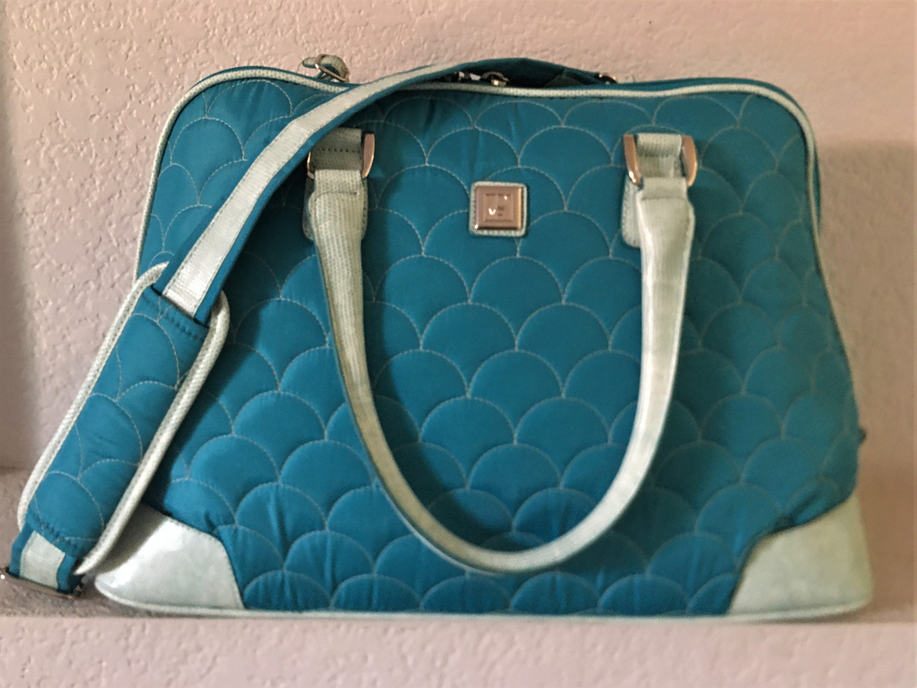 Diane Von Furstenberg Lg Travel Bag/aqua Blue Lg Travel 