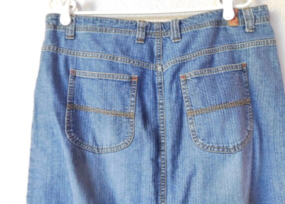 Union bay jeans size 17 denim long skirt/distress… - image 5