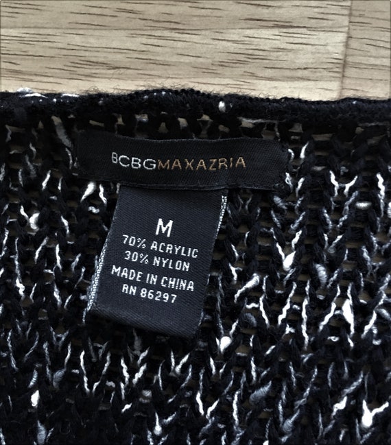 BCBGMAXAZRIA Size M Women s Cardigan black White Mix Ruffle Cardigan open Front Button Stretch Beautiful Sweater Etsy
