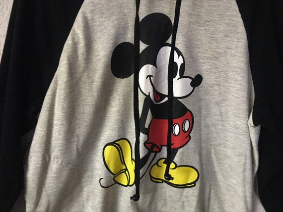 Disney size L jr mickey mouse hoodie/black white … - image 2