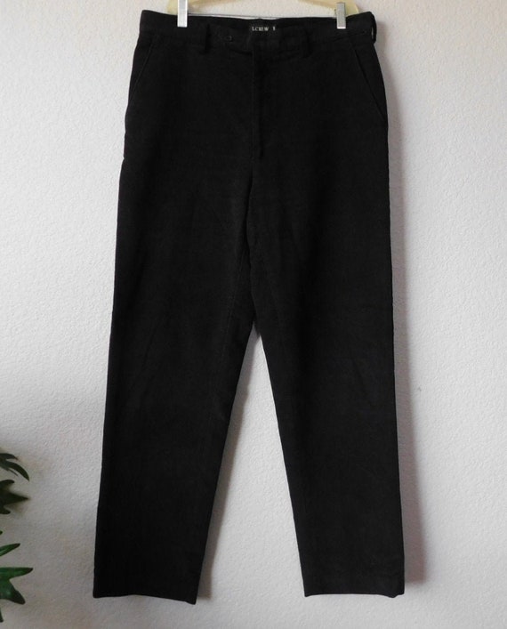 J.Crew size 34R  men's black velvet pants/soft  bl