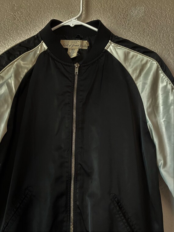 Vintage size XS unisex black beige jacket/zipper … - image 4