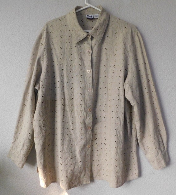 JM collection  size 2X women's tunic jacket/beige… - image 1