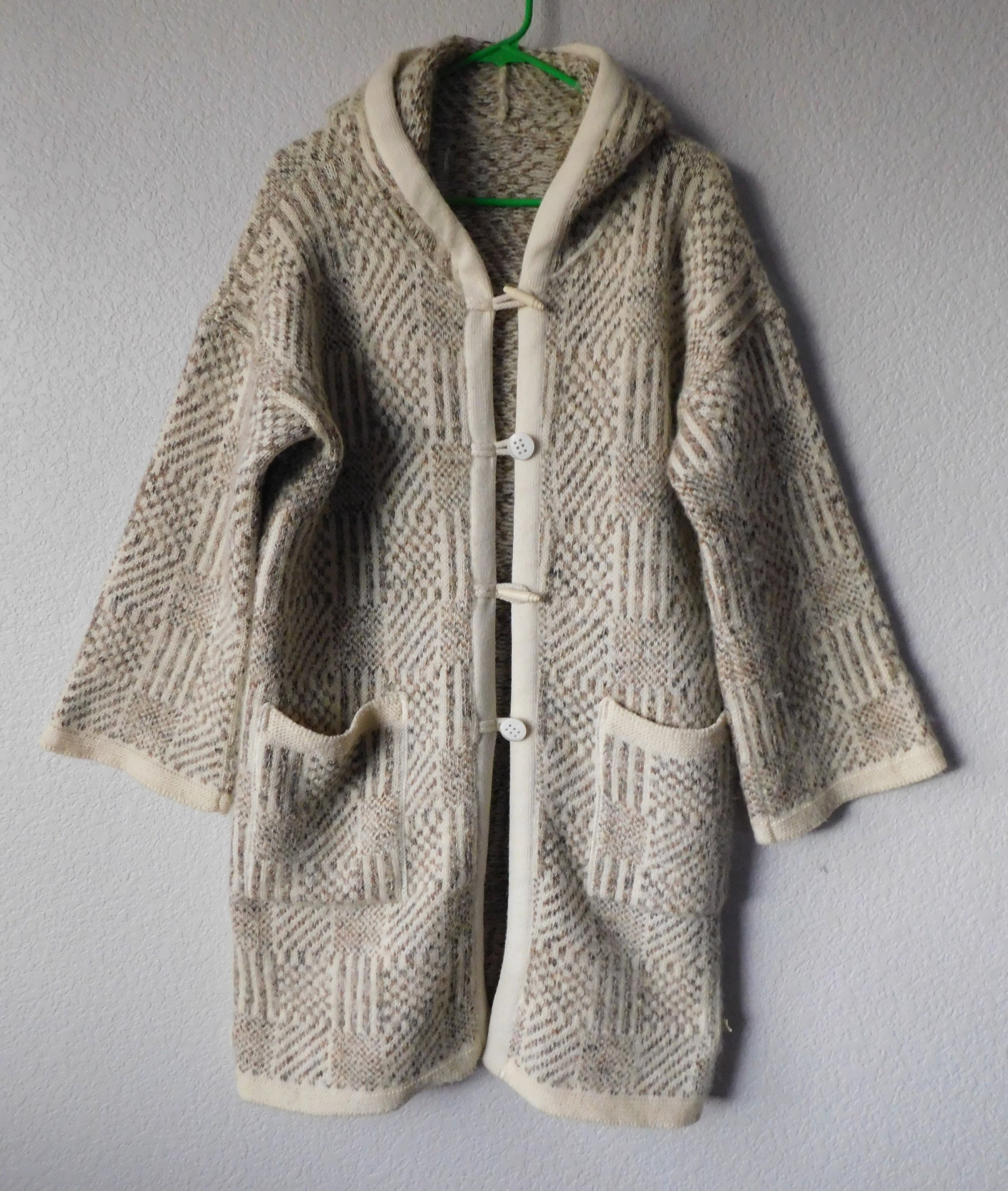 Vintage Wool Long Hoodie Coat