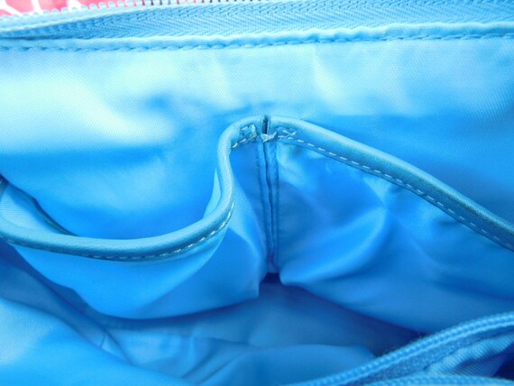 Blue Shoulder Hand Bag/leather Trim 