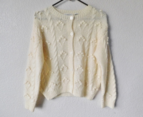 Hand knitted Liz Claiborne collection mohair cardi