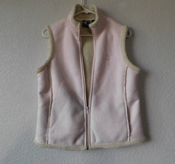 Big Dogs size S women's pink vest/faux fur pink f… - image 1