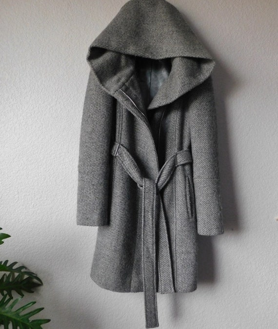 Calvin Klein Size L Woman's Hoodie Coat/gray & Belt Zipper - Etsy