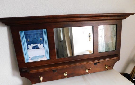 Wall organizer wooden shelf key hanger/mirror photo frames shelf key hanger(local pickup only)