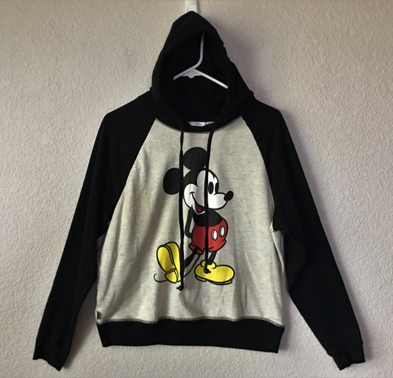 Disney size L jr mickey mouse hoodie/black white … - image 1