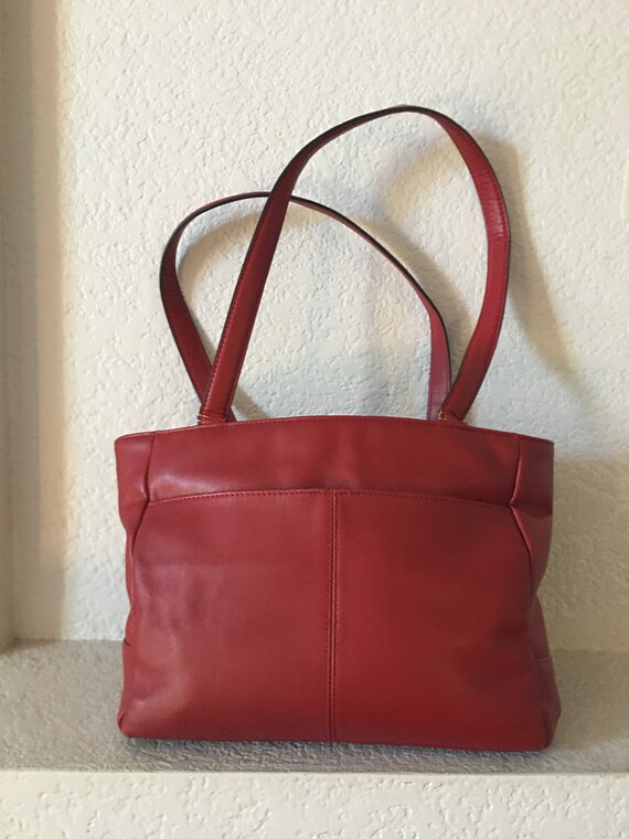 giani bernini red leather purse