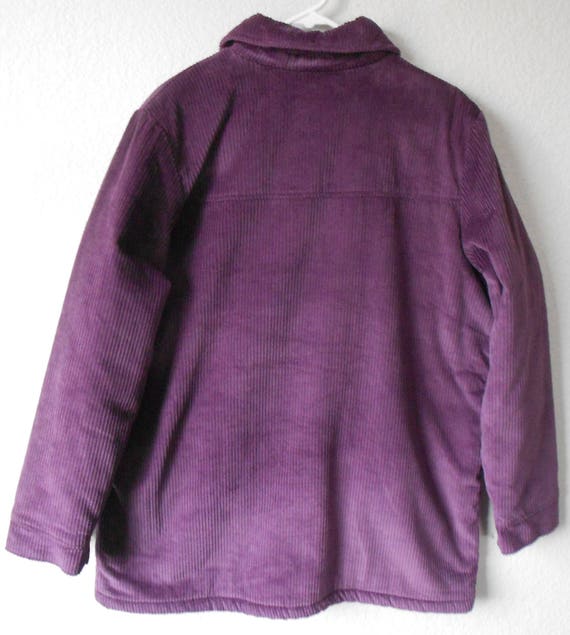 Women's Dark lavender size L cotton corduroy coat… - image 4