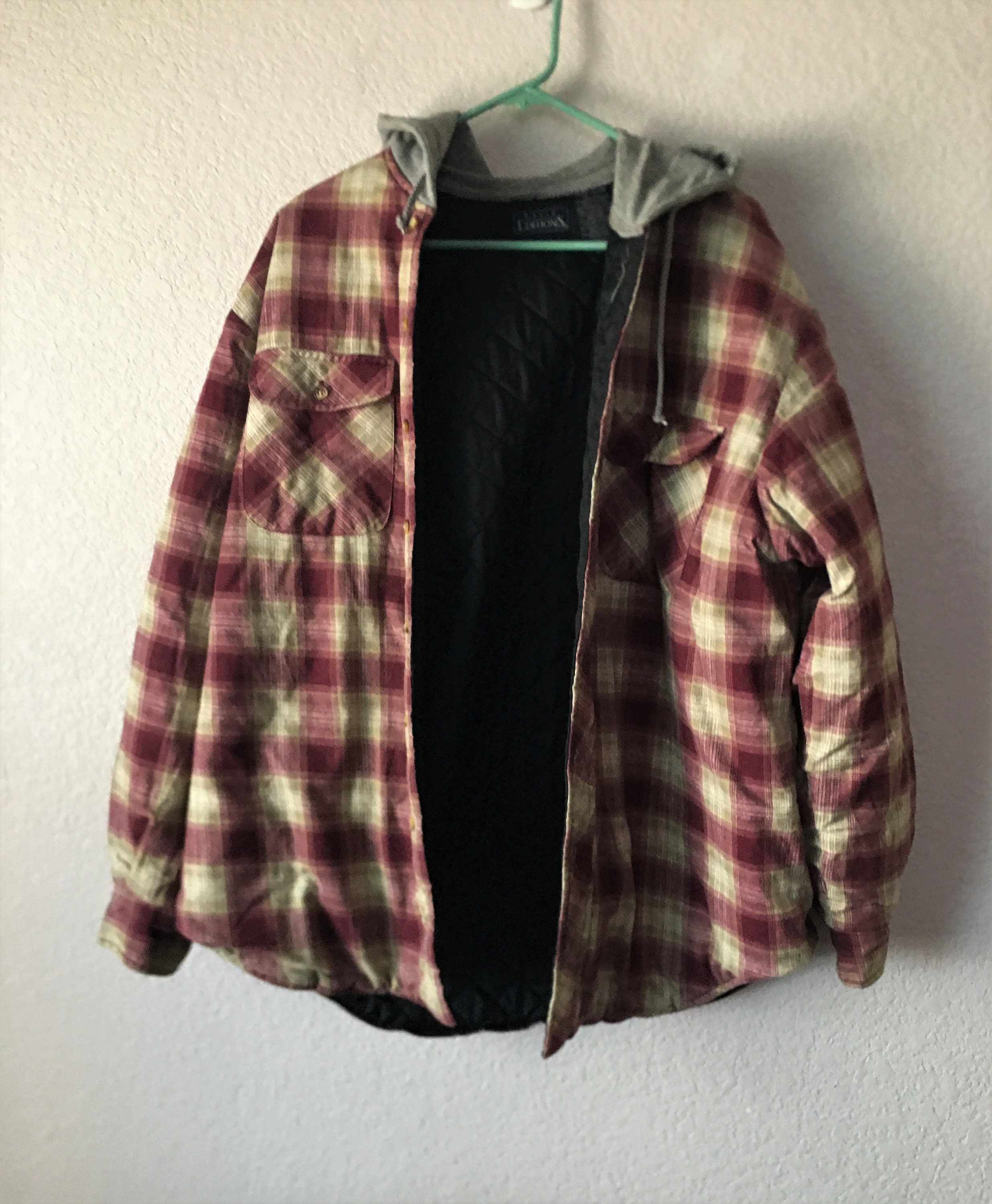 Basic editions men's sherpa lined hooded flannel best sale jacket