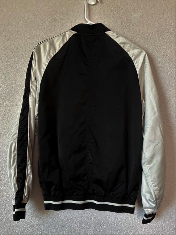 Vintage size XS unisex black beige jacket/zipper … - image 2