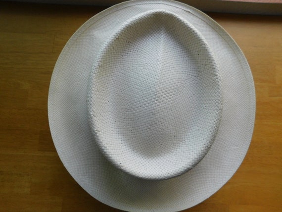 Colorful wide band panama hat/ivory 3 folds wide … - image 5