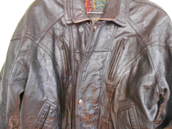 TOWN GENT Size XL Goatskin Leather Dark Brown Jacket/men's TOWN GENT Size XL Goatskin Leather Dark Brown Jacket/men's