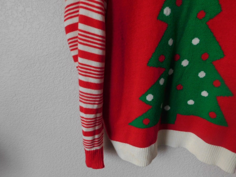 Vintage Christmas pullover sweaterChristmas tree star stripessize XL