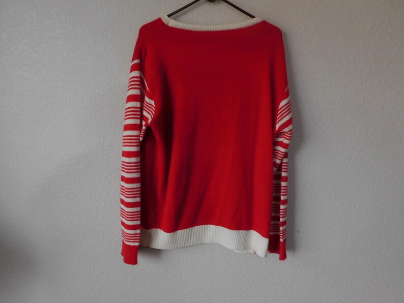Vintage Christmas pullover sweaterChristmas tree star stripessize XL