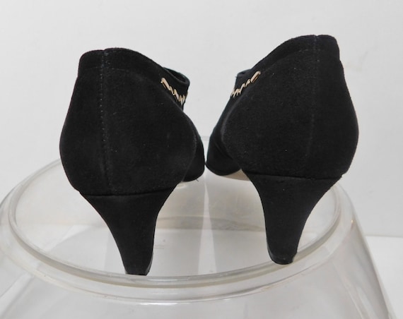 Magderians black suede  pump/ Suede black pumps/g… - image 3