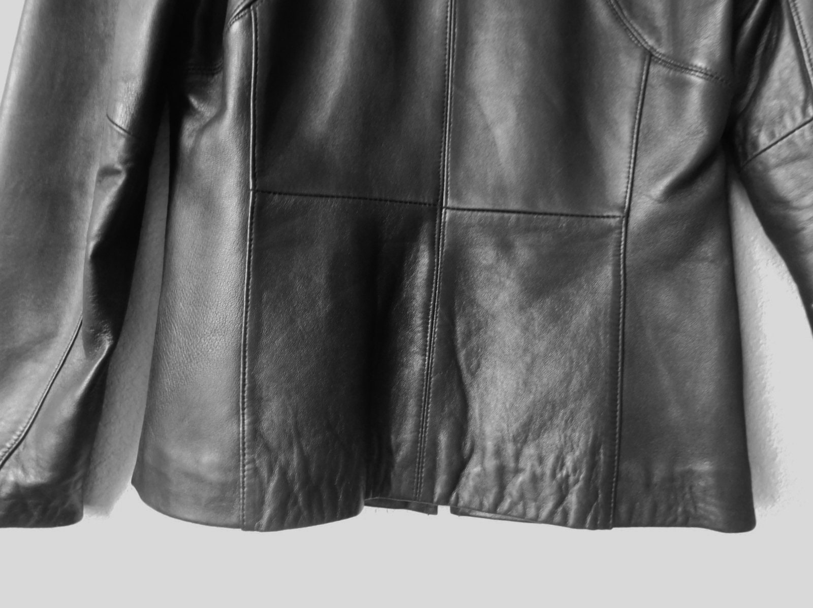 Reaction Kenneth Cole XS black leather jacket/unique design Reaction Kenneth Cole XS black leather jacket/unique design