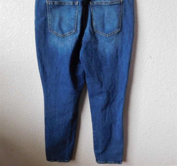 Old Navy size 14 blue denim overall/distressed ca… - image 7