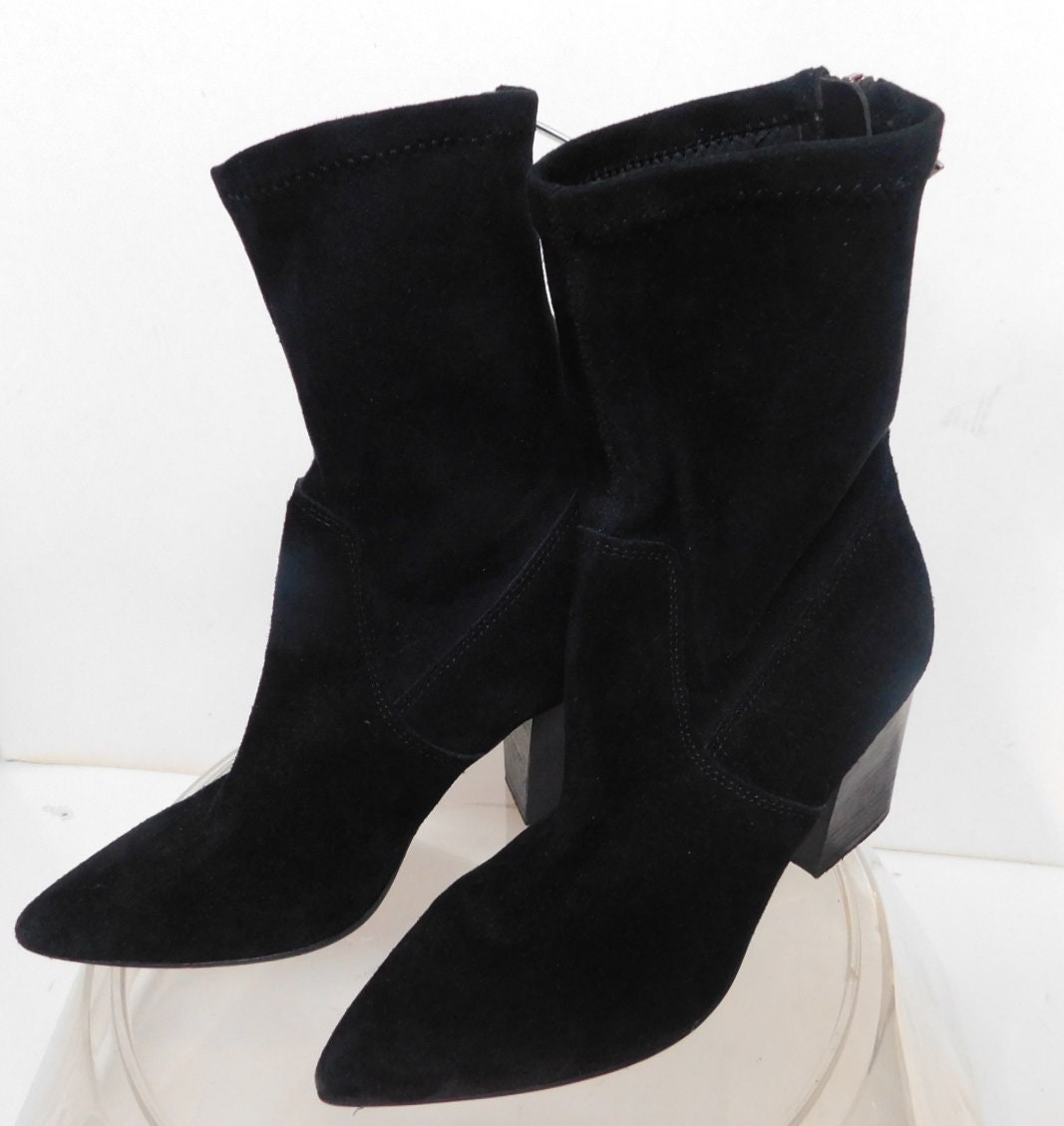 Steve madden black suede booties cheap