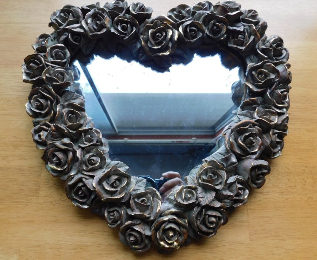Decoline New York Wall Mount Mirror/hand Made and Paint Mirror/roses
