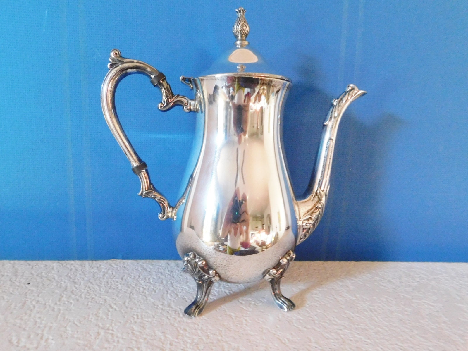 小物 Aliy OlivierGoldsmithManhattan(1960) Vintage Sheridan Taunton Silversmith Coffee Pot/ 1960's