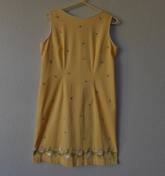 Sag Harbor SIZE 8 yellow STRETCH sundress/cotton b