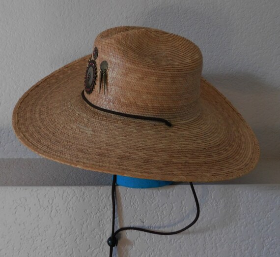 Men's vintage palm leaf sun hat/vintage custom pa… - image 2