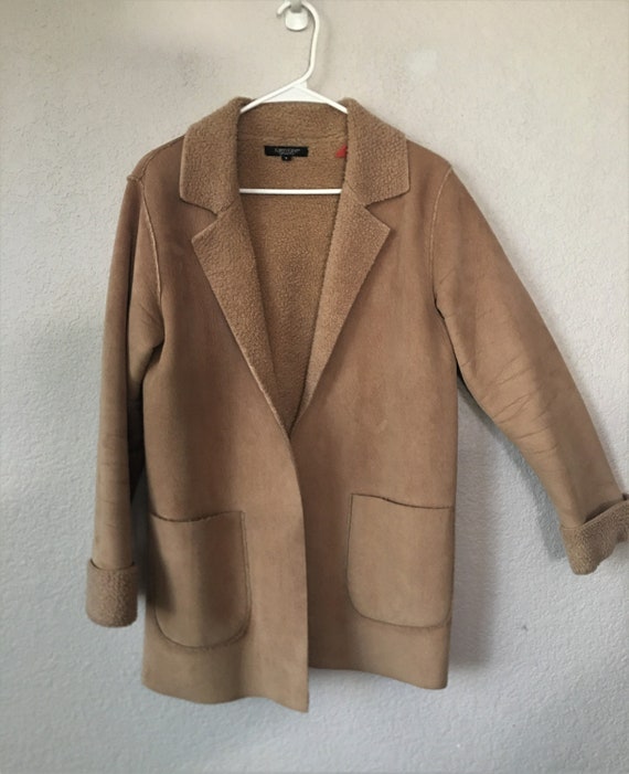 Karen Kane size S women's coat/tan faux suede coat