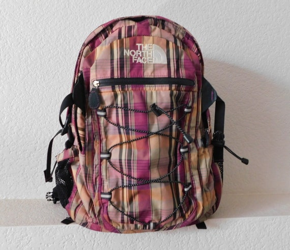 north face plaid backpack