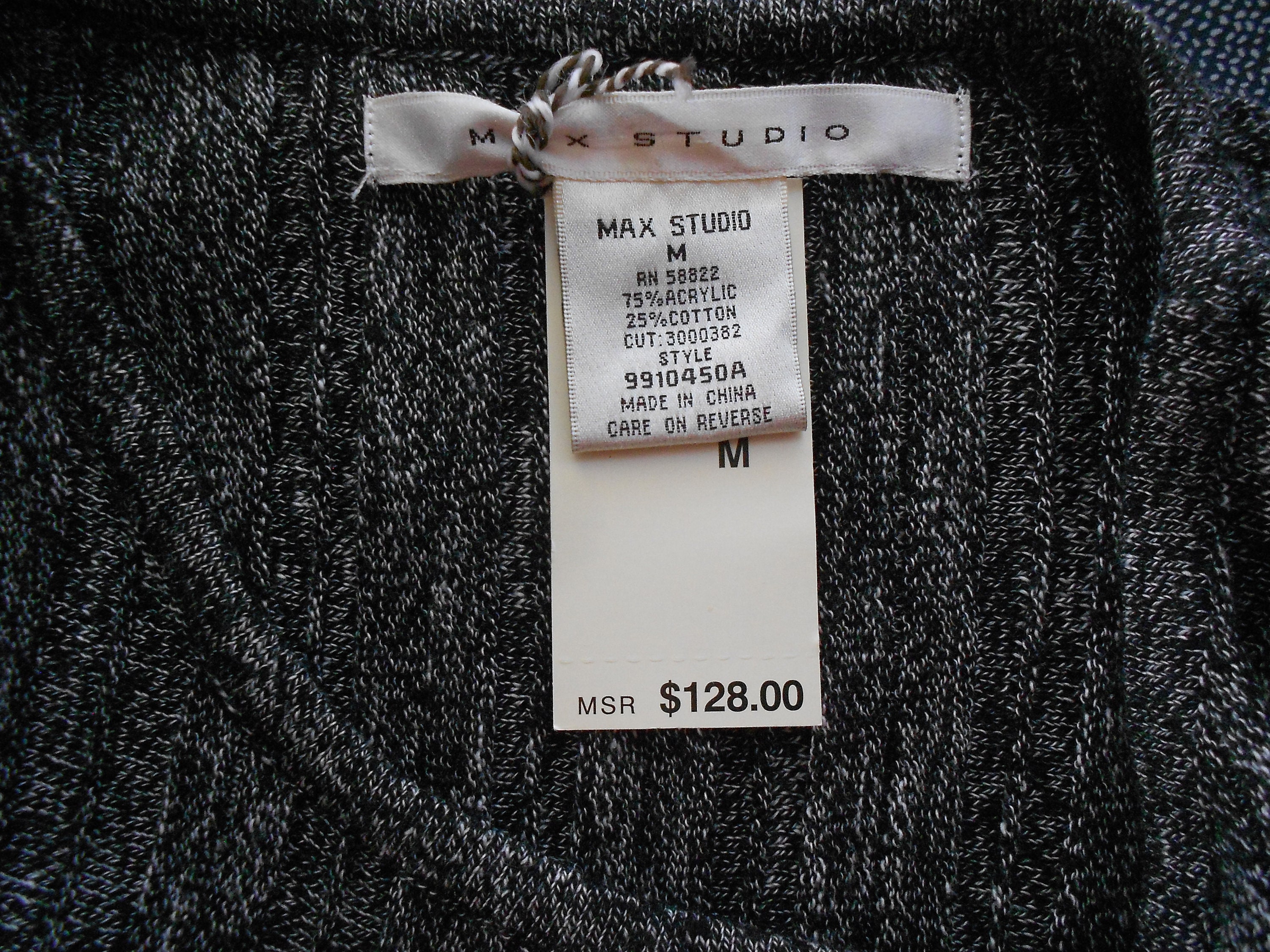 Max Studio Size 10 Women s Black Cream Knit Dress diamond