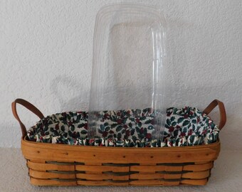 Longaberger X-mas Hand Woven Basket/x-mas Berry & Plastic Liner