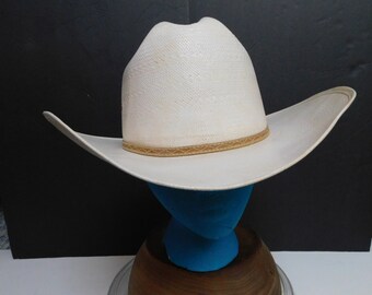 Rodeo Rough by Bailey cowboy hat/Bailey u-rollit  rodeo hat/leather band with B Murray signature  white rodeo hat/size 6.5"