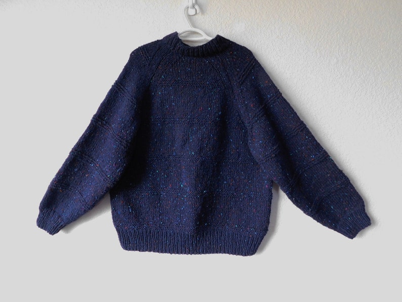 mock strick Pullover blau Stricken schwere Pullover Xl Wolle mock strick Pullover blau Stricken schwere Pullover Xl Wolle