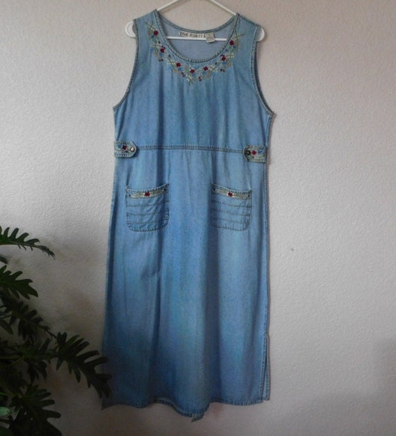 white christmas dresses Country Chic Jane Ashley Denim Dress with Tie Vest