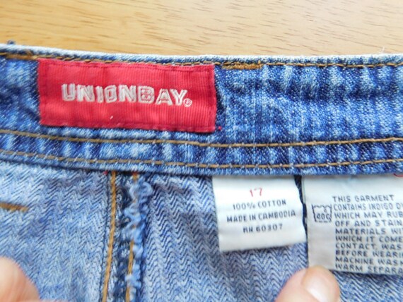 Union bay jeans size 17 denim long skirt/distress… - image 8