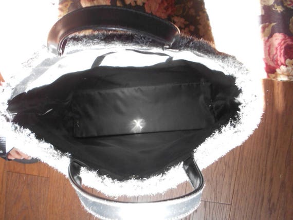 LANCOME black gray tote & hand bag /100% polyeste… - image 6