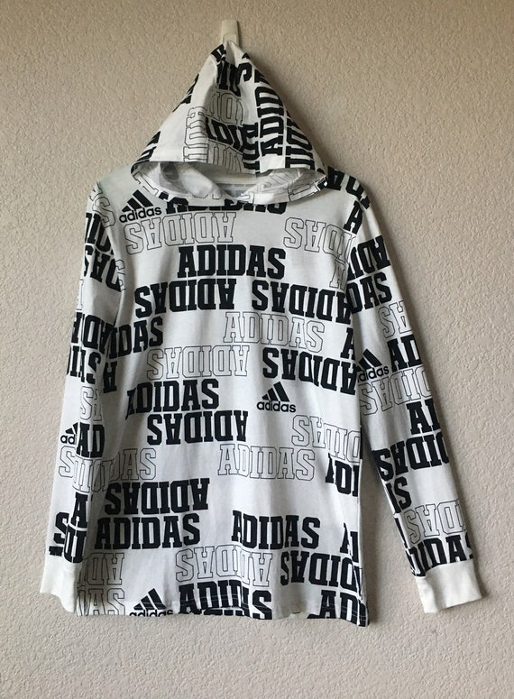 Adidas women's size L cotton hoodie/black white ad
