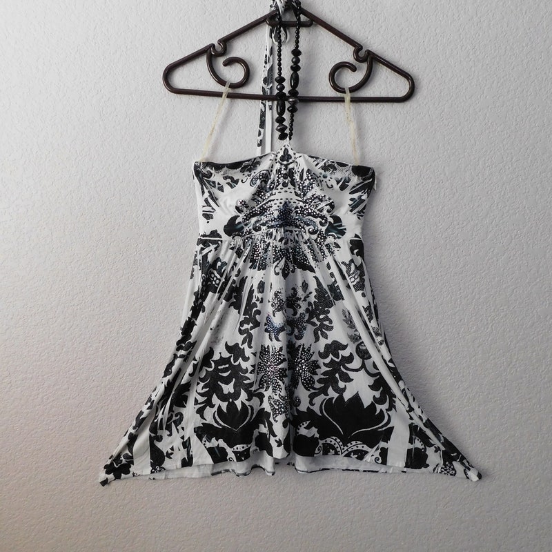 Beaded Sleeveless Halter Party Dress