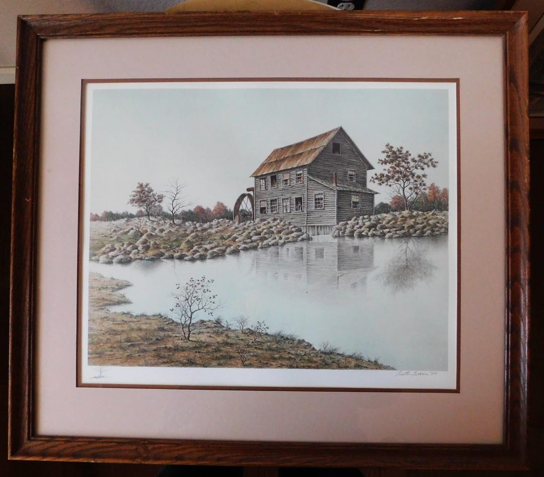 Vintage Framed Butler Brown 1979 Millpond Reflecion Lithograph/artist ...