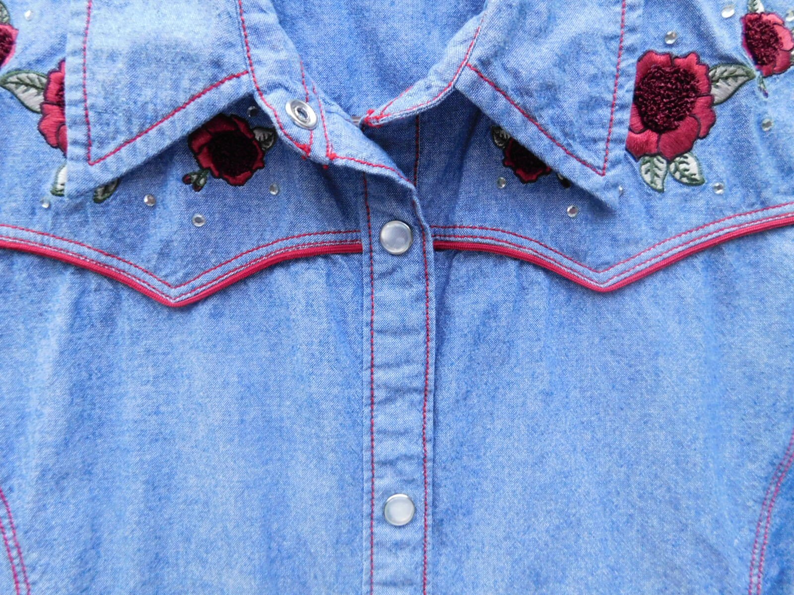 Ash Creek Denim Size M Cowgirl Blouse/pearl Snap Buttons - Etsy