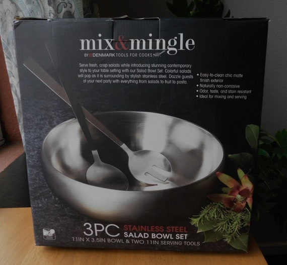 New Mix & Mingle 3 Pcs Stainless Steel Salad Bowl /denmark Tools Stainless  Steel Salad Bowl /beautiful New Stainless Salad Bowl 
