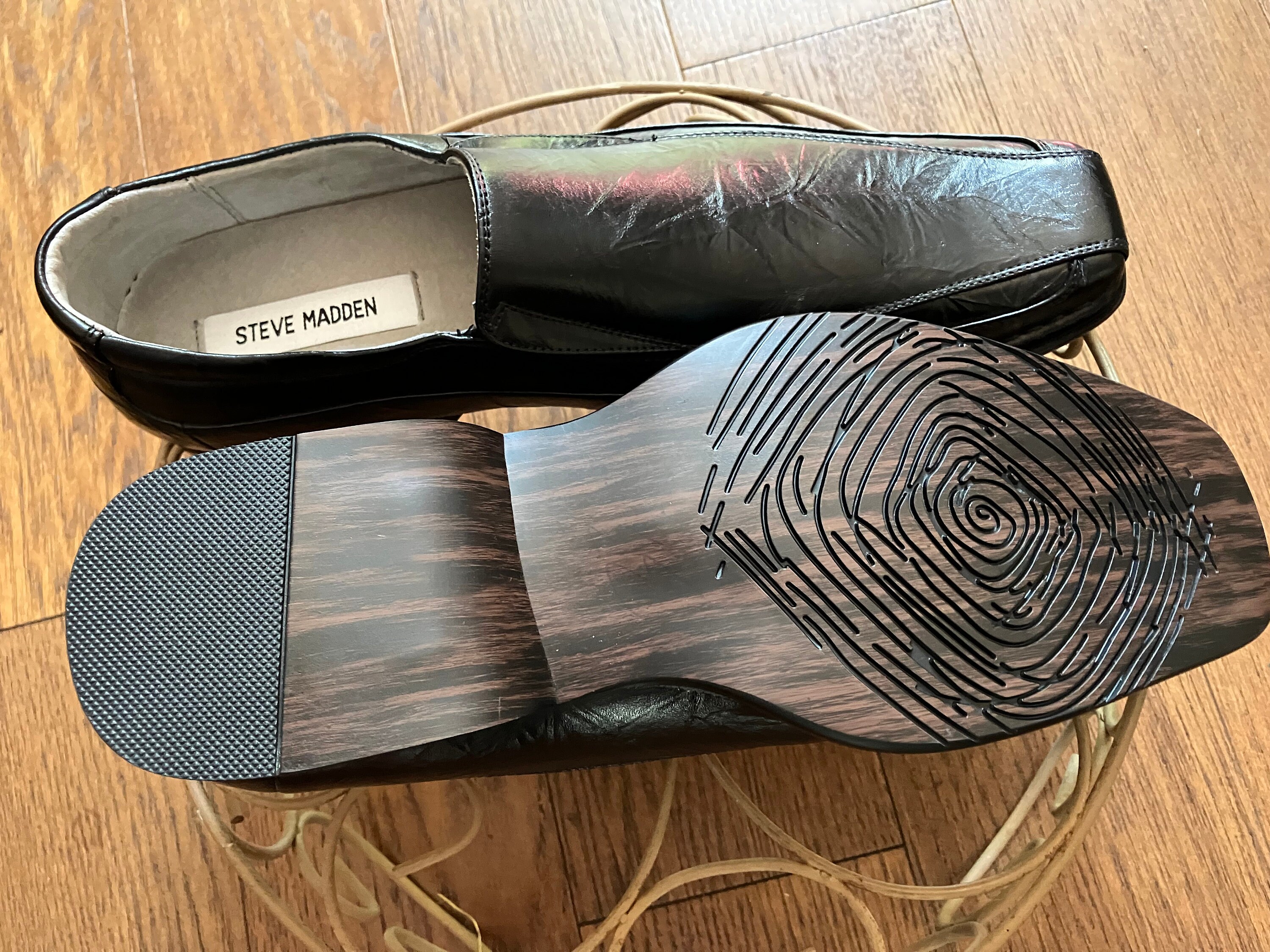 Like New Steve Madden Black and Silver Patterned Loafers + Shoe Shapers AADI Black/Silver Men main image 4