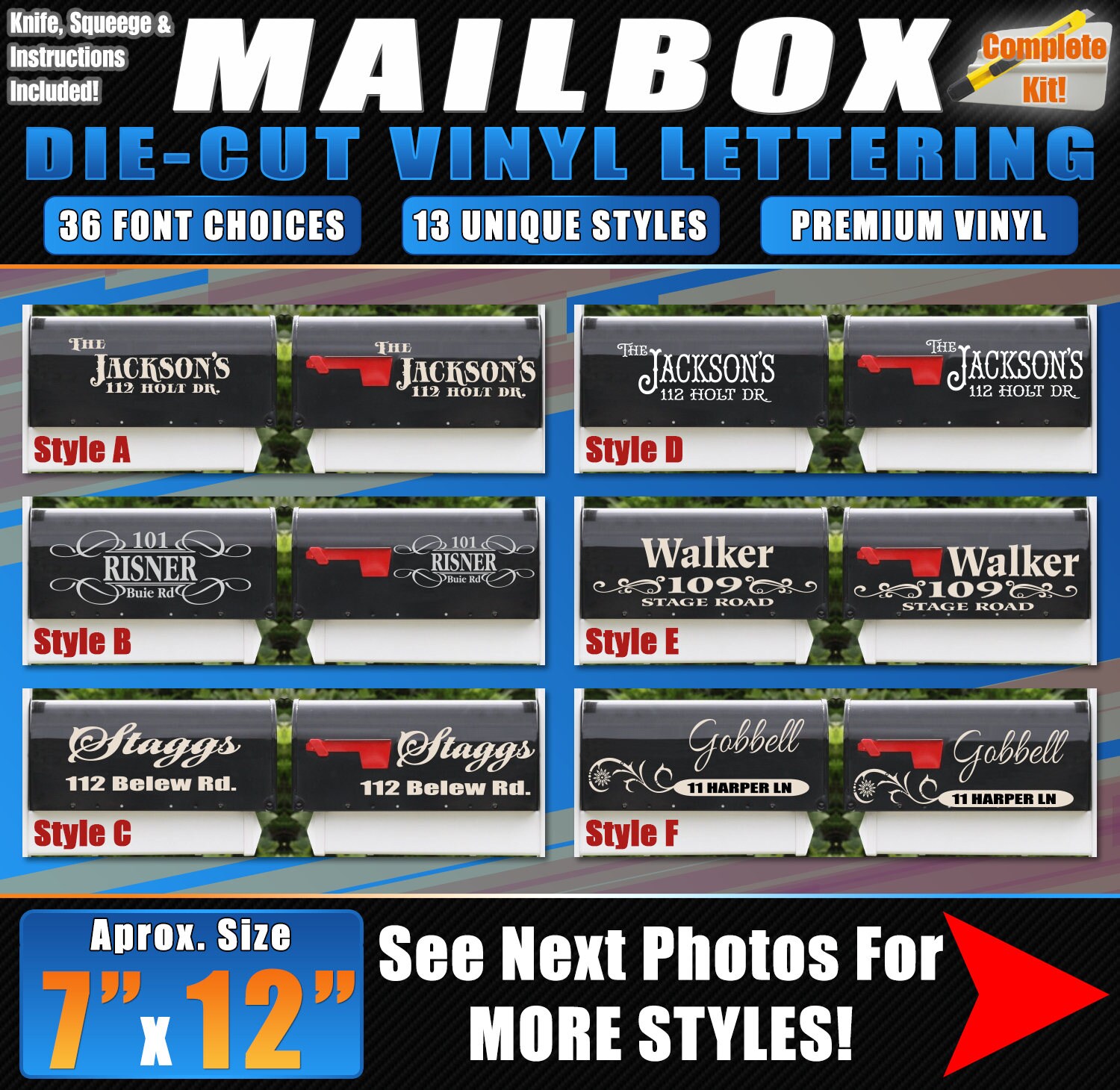 Custom Mailbox Lettering Vinyl Decals, Stickers, Vinyl, Mailbox ...