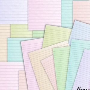 Afdrukbare notebookpagina's kleurrijke full-size kleurrijke print thuis DIY planner digitale papierontwerpen Instant Download 8,5 x 11 inch gevoerde verscheidenheid