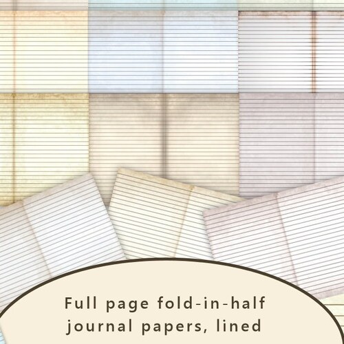Printable Journal Pages Vintage Junk Journal Fold in Half - Etsy